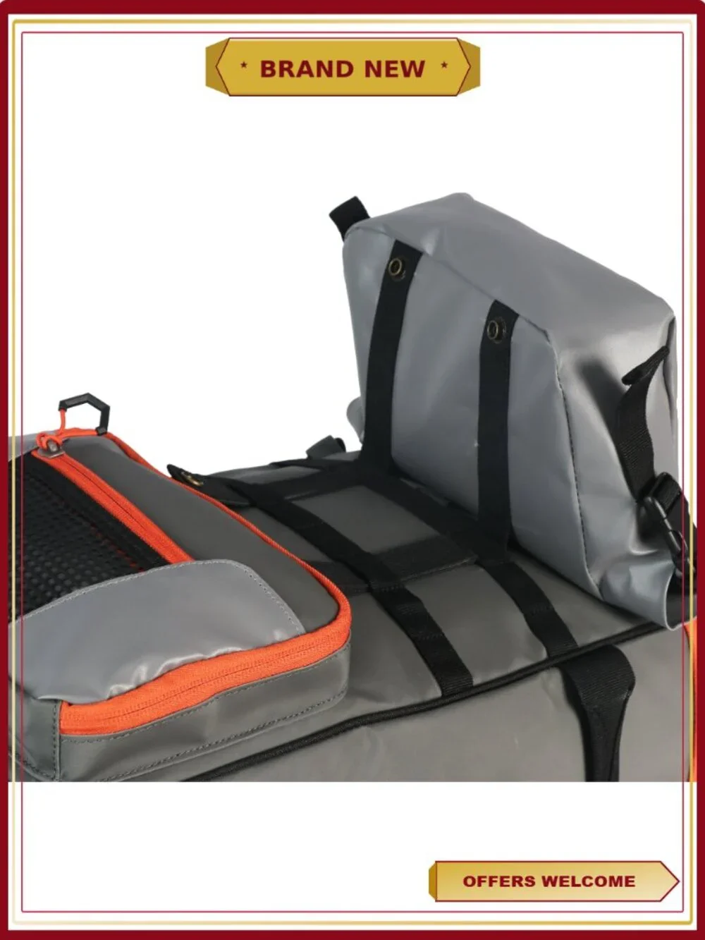 Fishing Tackle Backpack with Organizer Pockets and Trays, Grey - X-Pro 3700